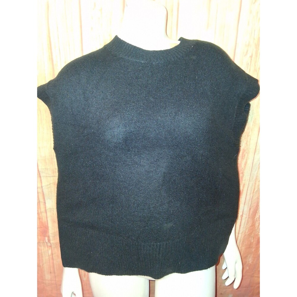 NWT Loft Black Sleeveless Mock Neck Pullover Sweater Vest Sz S